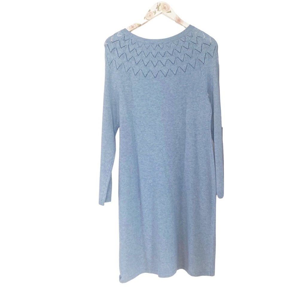 Talbot's Women's Midi Sweater Dress in French Iris Blue Petite Medium NWT - Picture 4 of 10